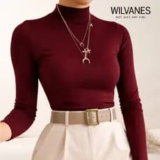 Blusa Feminina Cacharrel Suéter Blusa manga longa e Gola alta - Moda elegância Feminina estilosa