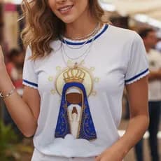 T-shirt Feminina Manga Curta Gola Redonda Roupa Feminina