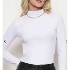 Blusa Feminina Gola Alta Manga Longa em Viscolycra | Básica, Justa e Confortável – Outono/Inverno