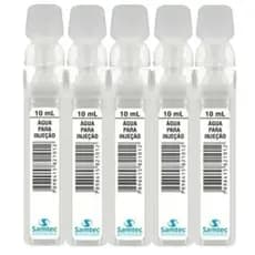 Água Destilada SAMTEC 10ml Kit 50 Flaconetes Hospital Estética