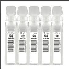 Kit 20 Flaconetes Água Destilada Para Injeção 10ml SAMTEC Clínica