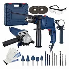 Kit Furadeira Parafusadeira 900w + Esmerilhadeira Lixadeira 900w 25pçs Com Maleta e Acessórios