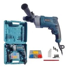 Furadeira Com Função Parafusadeira De Impacto Com Maleta 820W 1/2 Profissional Cabeça de Ferro