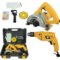 KIT Furadeira Reversível 500W e Serra Mármore Corta Piso 1200W Similar a Makita Multifunções