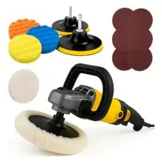 Politriz Angular Automotiva 7 polegadas 1300w NK Profissional 6 velocidades + boinas e lixas