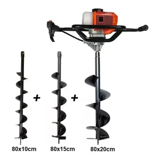 Perfurador De Solo Profissional A Gasolina com 3 Brocas 52cc Sa Tools Cavadeira Motorizada