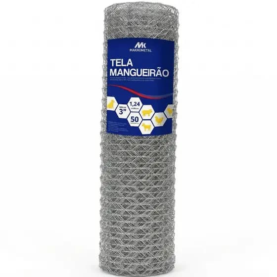 Tela Mangueirão 1,00x50m Fio 18 Galvanizada Cerca Rural Forte para Cães, Porcos e Sítios