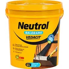 Impermeabilizante Neutrol Baldrame Vedacit 18L Base Água Tinta Asfáltica Fim da Umidade e Infiltração