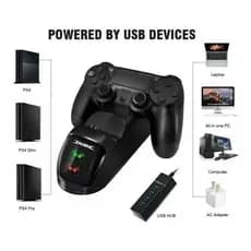 Base Carregador Duplo Dock Charge Controle Ps4 Ps4 Slim/ Pro