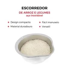 Escorredor Multiuso Premium Para Arroz Legumes Verduras 27cm