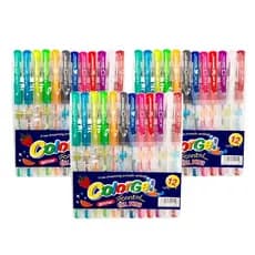 Canetinhas Glitter Gel Estojo c/6 8 12 24 unidades Glitter e Cheiro de Fruta - Colorgel