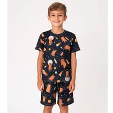 Pijama Infantil Masculino Verão Capivara Planeta