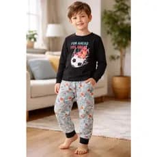 Pijama Infantil Masculino Inverno Fun Ahead- Hey Kids Preto