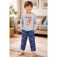 Pijama Infantil Masculino Inverno Fun Ahead- Hey Kids Mescla