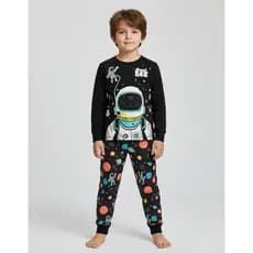 PIJAMA INFANTIL MASCULINO ASTRONAUTA COM PUNHO