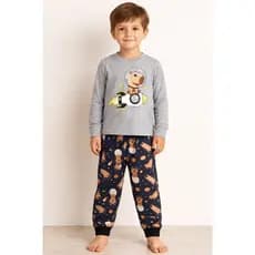 PIJAMA INFANTIL MASCULINO CAPIVARA ASTRONAUTA COM PUNHO