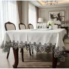 Toalha de Mesa Guipir 1.40x1.80M Bordado Renda 6 Lugares Luxo