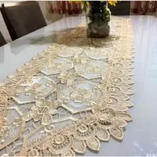 Caminho de Mesa Toalha Centro Bordado Renda Guipir 1.20m Retangular