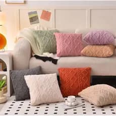 Kit 2 Capas de Almofada 45x45 Veludo 3D Pelúcia Macia Sofá Sala Quarto Decoração Moderna