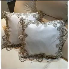 Capas de Almofadas 2 peças Bordados Renda Guidir 45x45 Sofá Cama