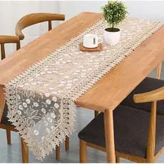 Trilho de Mesa Renda Bordado 1.50m Caminho de Mesa Guipir Decorativo Elegante