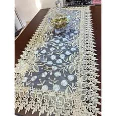 Caminho de Mesa 40x85cm Renda Guipir Bordado Luxo Aparador Mesa Centro Sala Rack Decoração Elegante