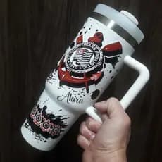Copo Térmico Corinthians Edição Limitada 1200ml Branco Copão Caneca Garrafa Timão Térmica