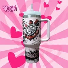 Copo Térmico Corinthians Edição Limitada 1200ml Cor de Rosa Copão Neymar Virgínia 1,2L