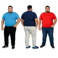 Calça Plus Size Masculina Alfaiataria Sport fino Sarja com elastano