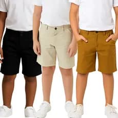 Kit 3 Short Masculino Jeans e Sarja