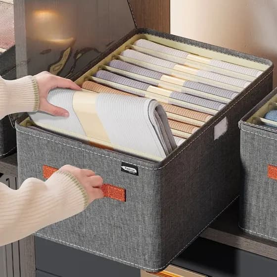 KIT2  Caixa De Armazenamento De Roupas Guarda-roupa Útil Jeans Camisa Quilt Titular De Armazenamento Organizador De Guarda-roupa Reutilizável