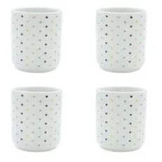 Jogo 4 copos 150ml - Póa Colorido - Porcelana