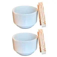 Kit 2 Porta Treco, Condimentos, Mantimentos 180ml Porcelana