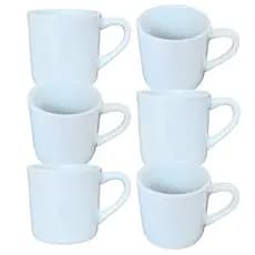 Jogo 6 Caneca Xícara 100ml Café Chá Cappuccino - Porcelana