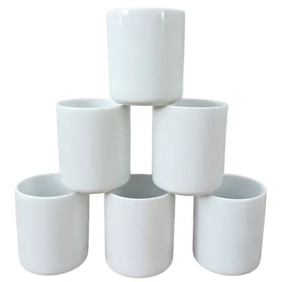 Jogo 6 copos 300ml - Kit Porcelana branca (2)