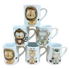 Kit Jogo Conjunto 6 Caneca Infantil 140ml - Porcelana