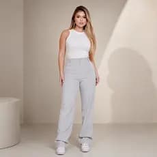 Calça Pantalona Alfaiataria Feminina Wide Leg Cintura Alta Com Bolsos Elegante e Confortável