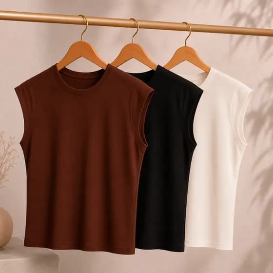 Blusa Muscle Tee Feminina Premium Polimicro Casual Elegante Básica Confortável Tee T-Shirt Algodão Básica Camiseta Lisa