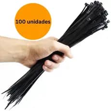 100  Abraçadeira Nylon Enforca Gato Preto