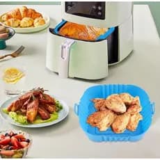 Forma De Silicone Quadrada Para Air Fryer Reutilizável Antiaderente Envio Imediato