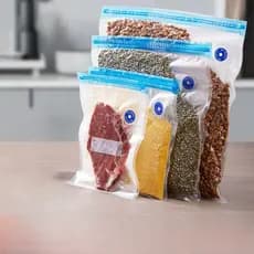 Saco Embalagem À Vácuo Organizador Para Carnes, Legumes e Frutas
