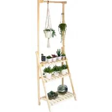 Organizador De Plantas Suporte De Vasos Ideal P/ Apartamento Com Varal Aereo Suculenta Hortinha Vaso