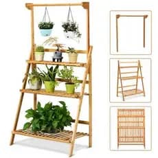 Organizador De Plantas Suporte De Vasos Ideal P/ Apartamento Suculentas Cactos Varanda e Sacadas