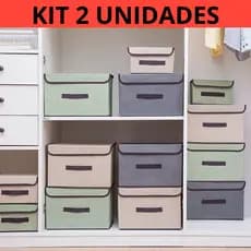 KIT 2 Caixas Mutiuso Organizadora Colors Dobravel TNT para armarios, guarda roupas
