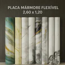 Painel Placa Flexível Efeito Mármore 2,60x1,20m Revestimento de Parede Sala Cozinha Lavabo