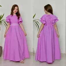 VESTIDO INFANTIL FEMININO EVANGELICO LONGO PARA MENINAS  GODÊ do 10 ao 16