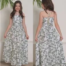 CONJUNTO FLORAL  DE SAIA E CROPPED INFANTO JUVENIL PARA MENINAS