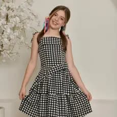 VESTIDO INFANTIL FEMININO XADREZ CONFORTÁVEL PARA MENINAS