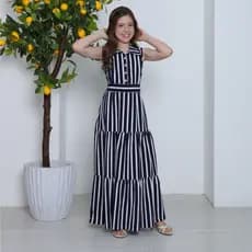 VESTIDO FEMININO INFANTO JUVENIL LISTRADO PARA MENINAS