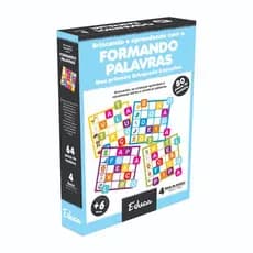 Jogo Educativo Formando Palavras com Figuras 84 peças de Madeira Pedagógico Alfabetização